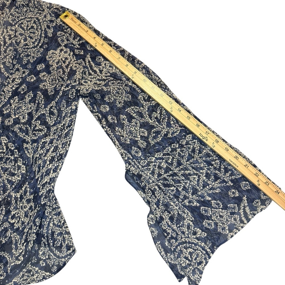Ralph Lauren Large 12 Blue Silk Paisley 2 Piece Skirt Wedding Vacation Luxury - Picture 8 of 16